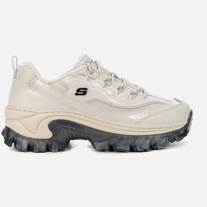 Skechers Women's Cream and Black Lug-Sole Trail Sneaker